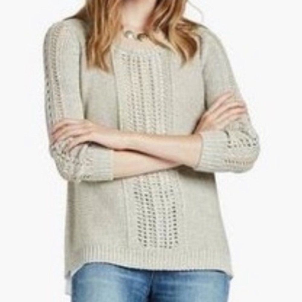 🧡💚 Lucky Metallic Tan Gold Knit Lined Pullover Sweater Large
